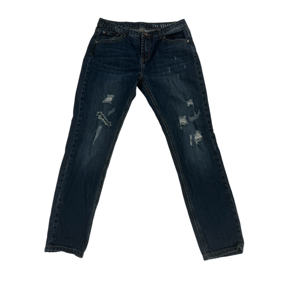 Cotton On Midnight Blue Boyfriend Distressed Denim Jeans Size 4 Women’s